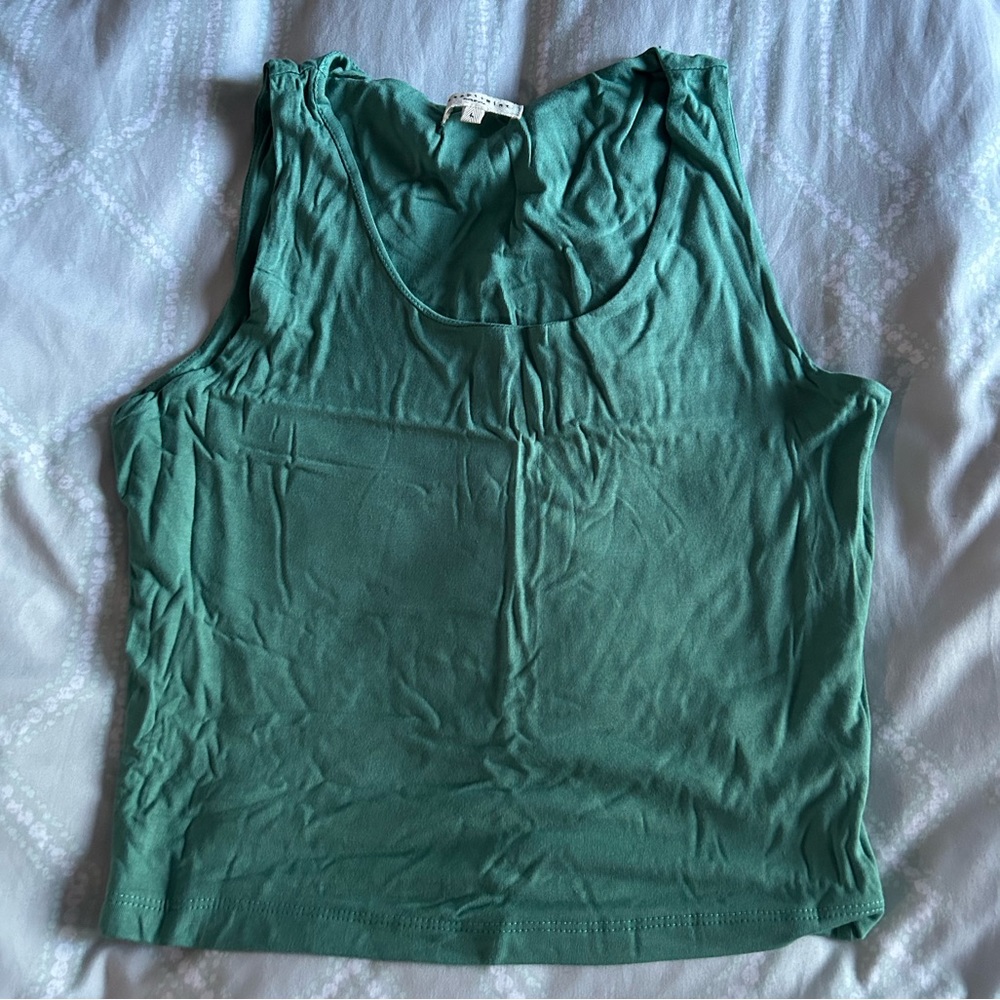 Sage green crop top - large